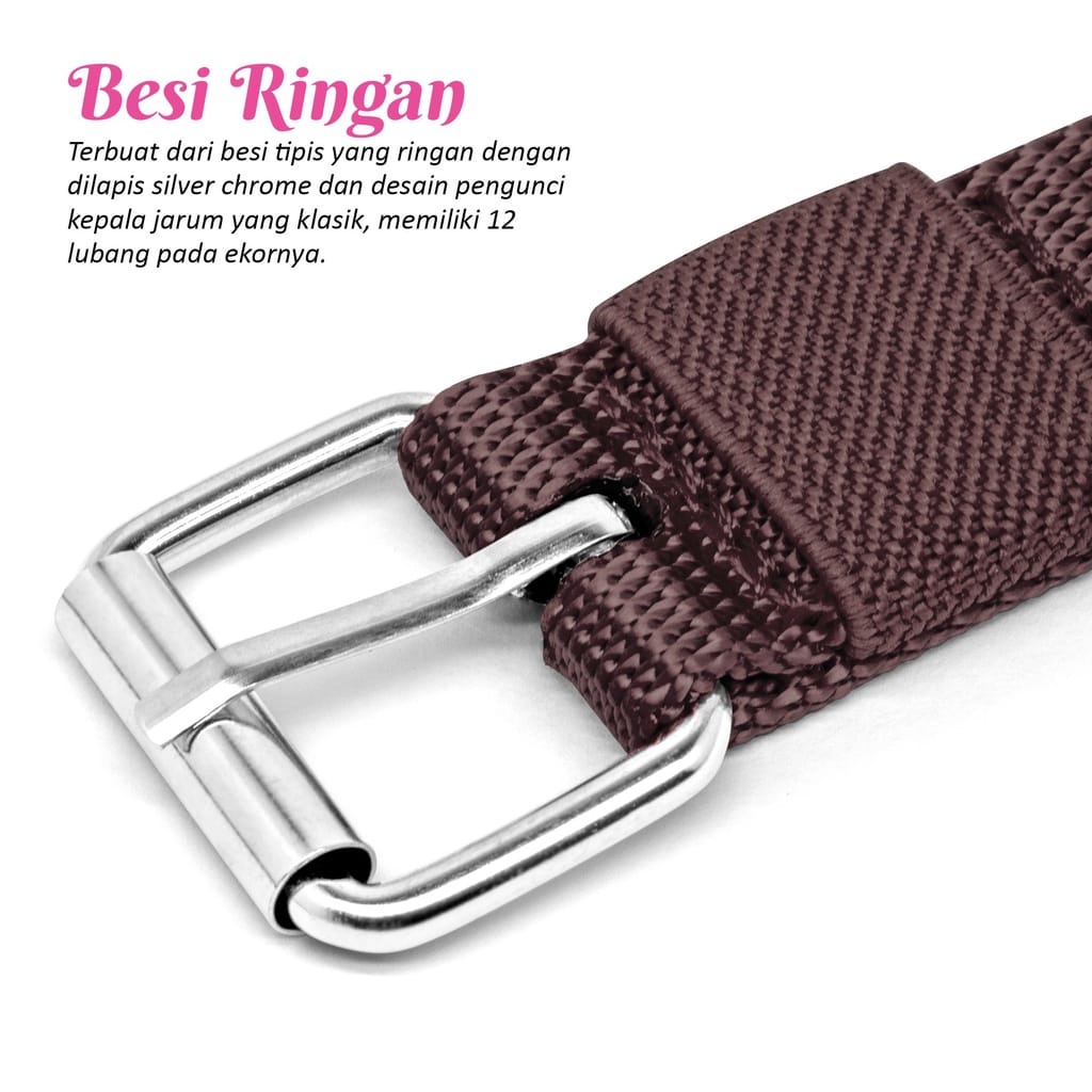 IKAT PINGGANG WANITA SABUK WANITA TALI NYLON CANVAS KEPALA RODA WOMEN BELT AKSESORIS FASHION