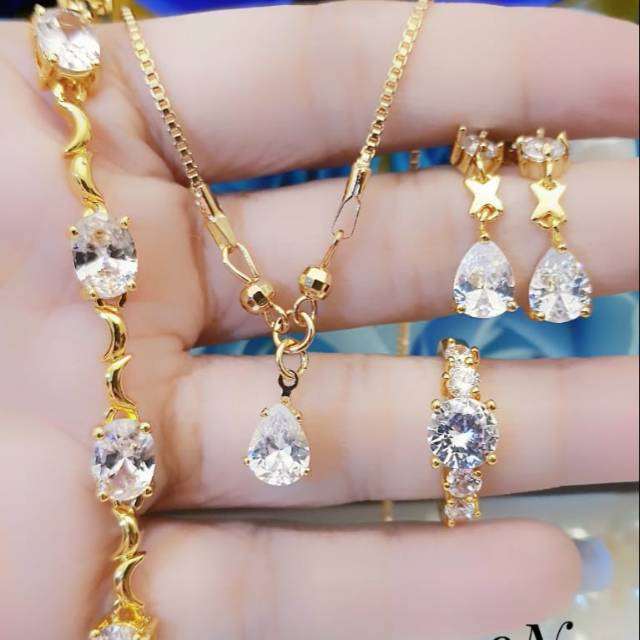 Xuping set perhiasan lapis emas 24k 1227g