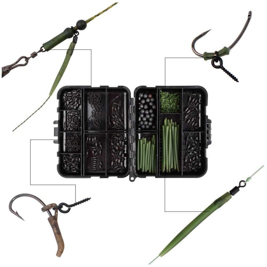 Konektor Umpan Kail Pancing Set Carp Fishing Tackle Kit 300 PCS JYJ06 - Black