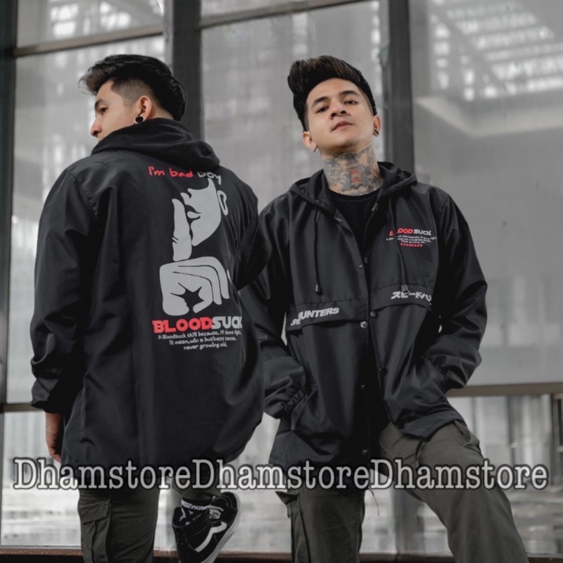 BLOODSUCK Jaket Casual Hoodie Jaket Pria Jaket Parasut Jaket Outdoor