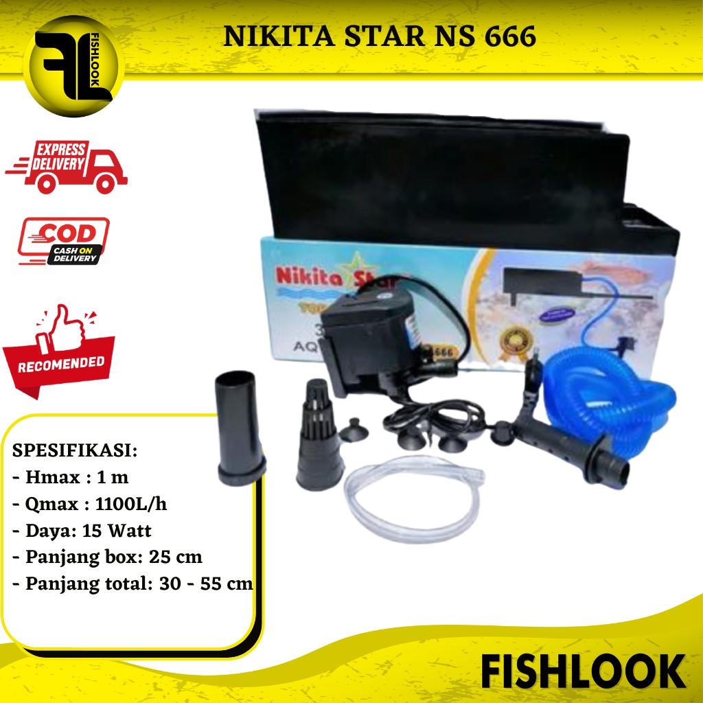 FILTER AQUARIUM NIKITA STAR TOP FILTER 3 IN 1 NS-666 3IN1 FILTER AKUARIUM