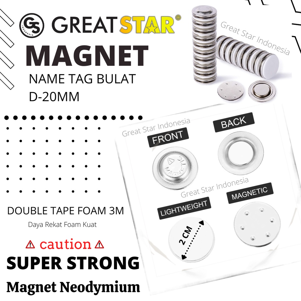 

Magnet Bulat Magnet Pin Tag Lencana 20mm