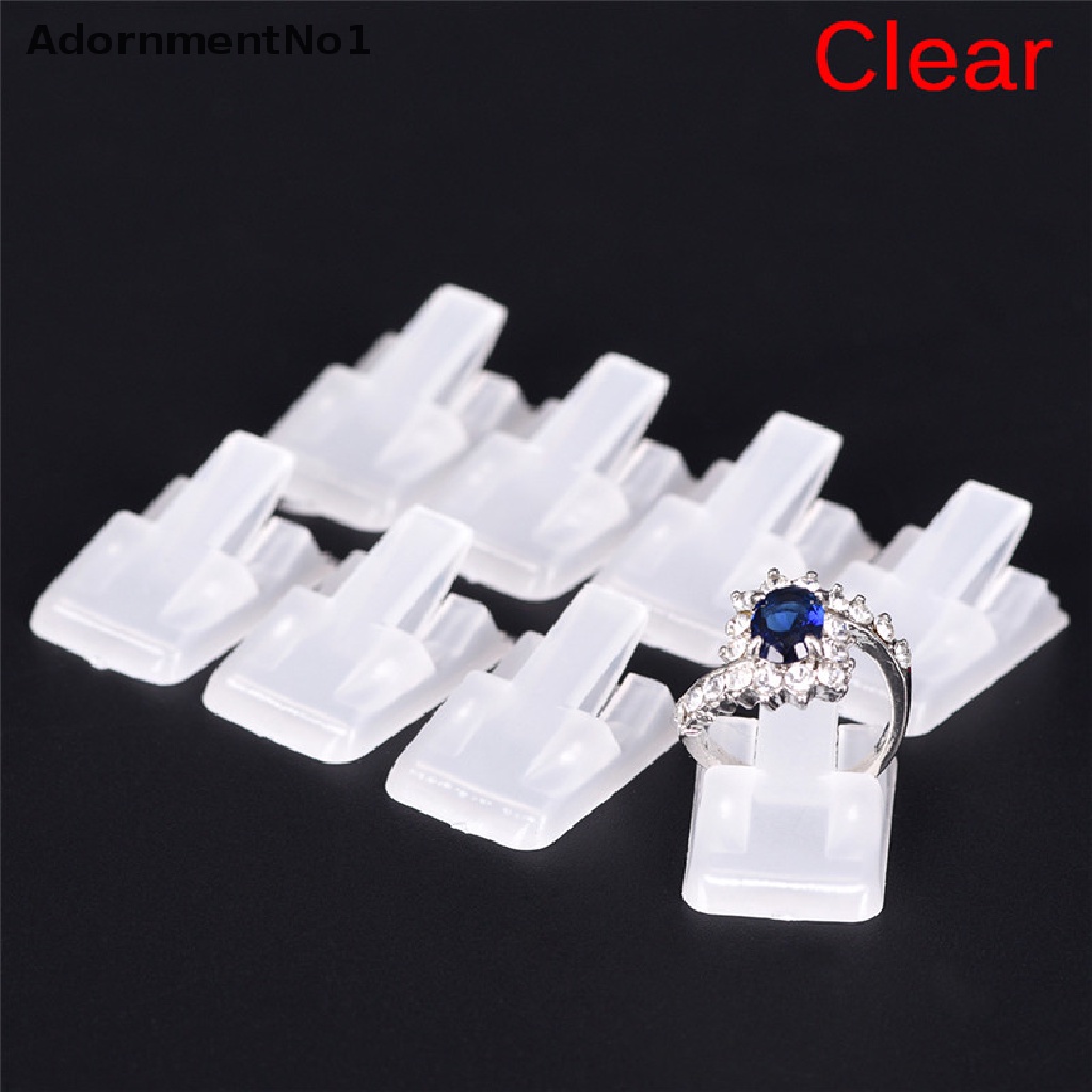 (AdornmentNo1) 10pcs / Set Stand Holder Display Cincin Bahan Plastik Frosted Untuk Dekorasi