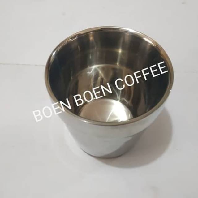 Gelas Kopi Double Wall Stainless Steel - Diameter 6 cm - Tinggi 6,5 cm