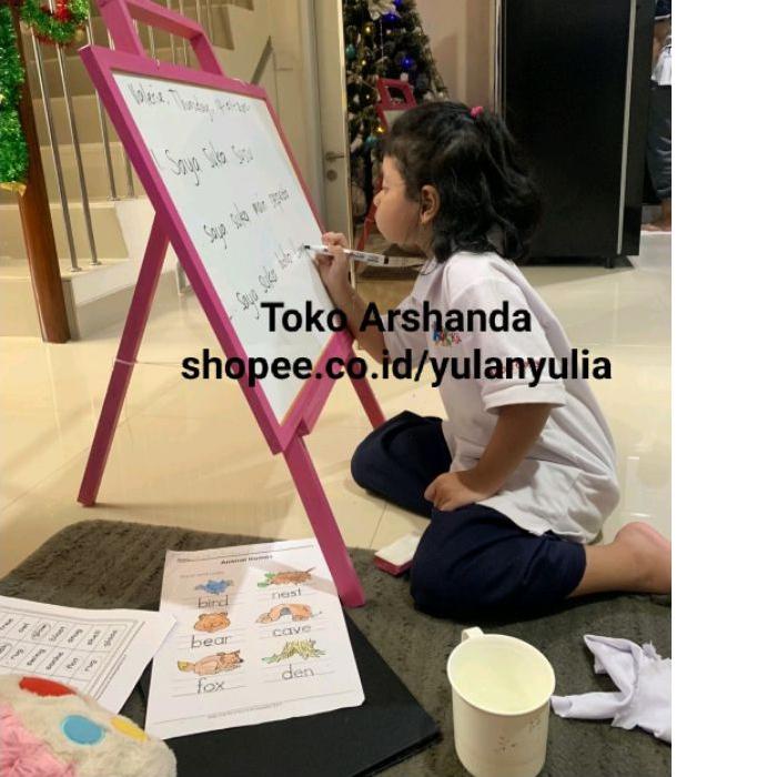 

NEW !!! 9.9 Papan Tulis 60x80 / white board ukuran besar+ standing gratis spidol+ penghapus [KODE ]