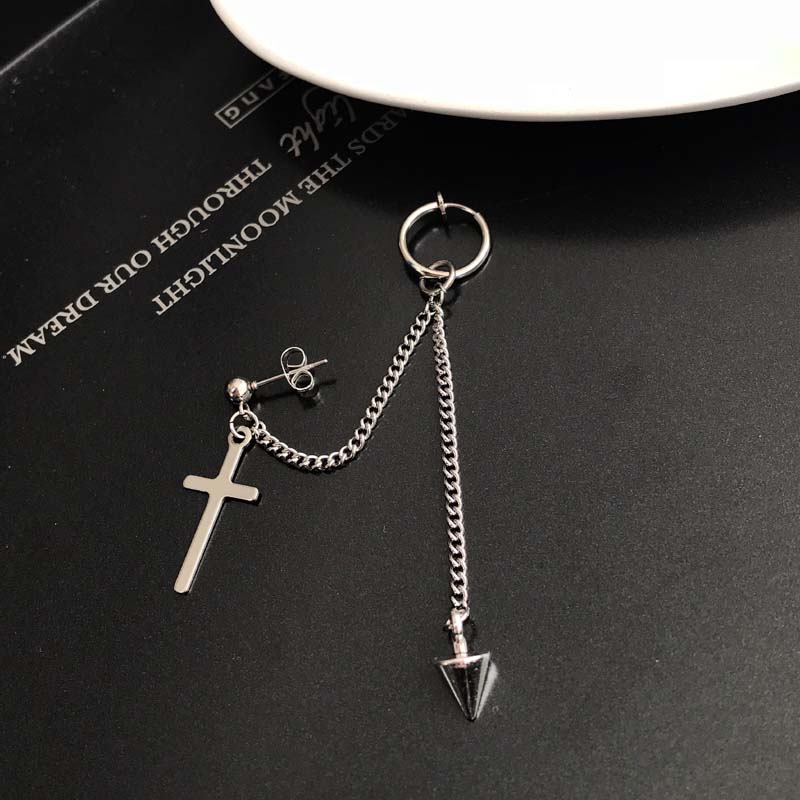 Cross Earrings Accessories Personality Hipster Punk Hip Hop Simple Temperament