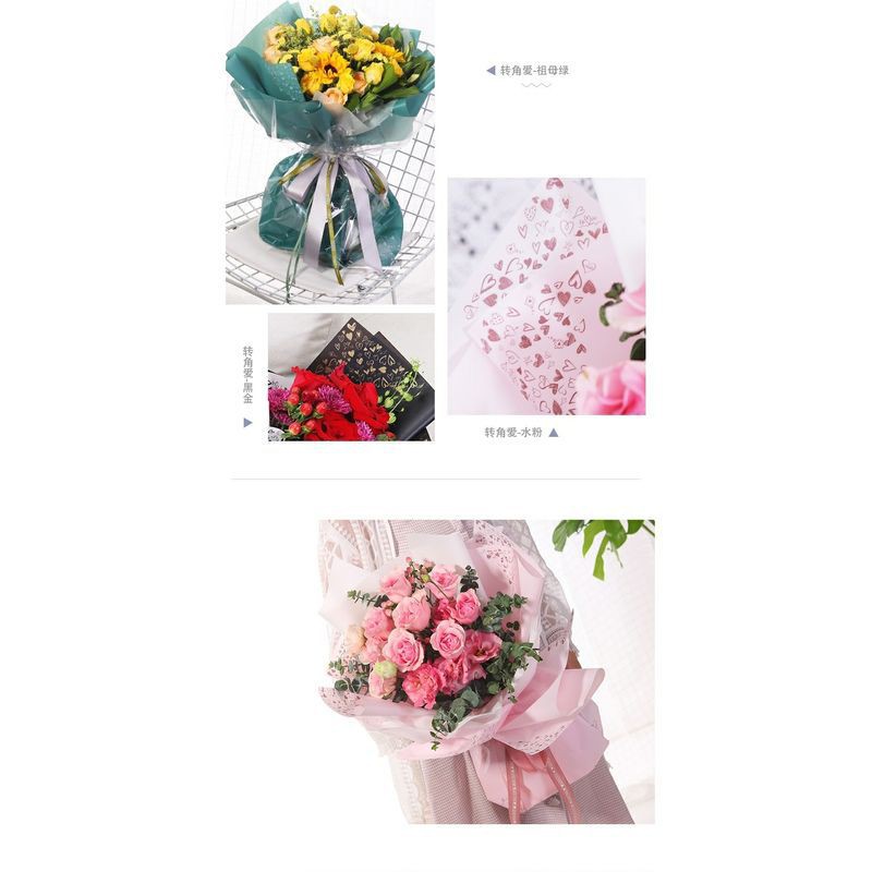 kertas buket bucket cellophane corner love korea wrapping papper  flower papper wraping waterproof