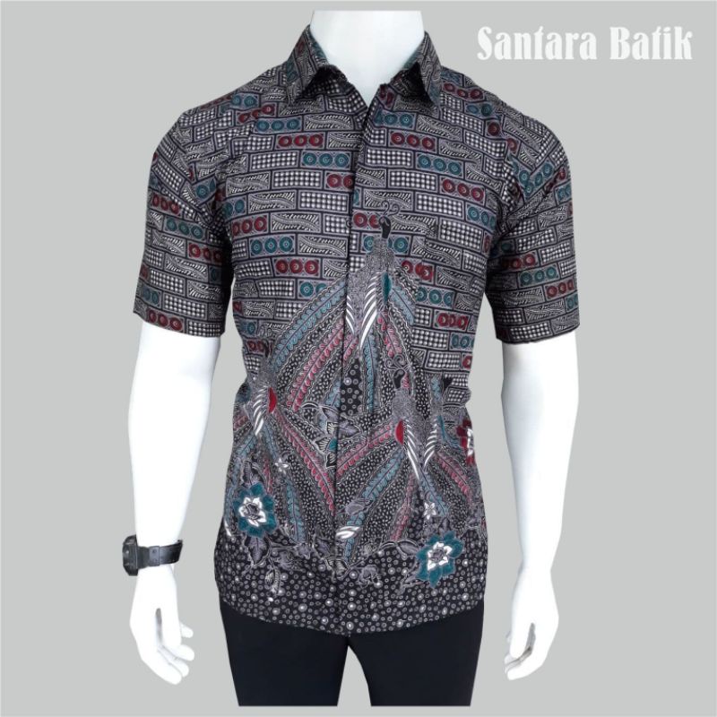 Kemeja batik pria lengan pendek size m l xl xxl