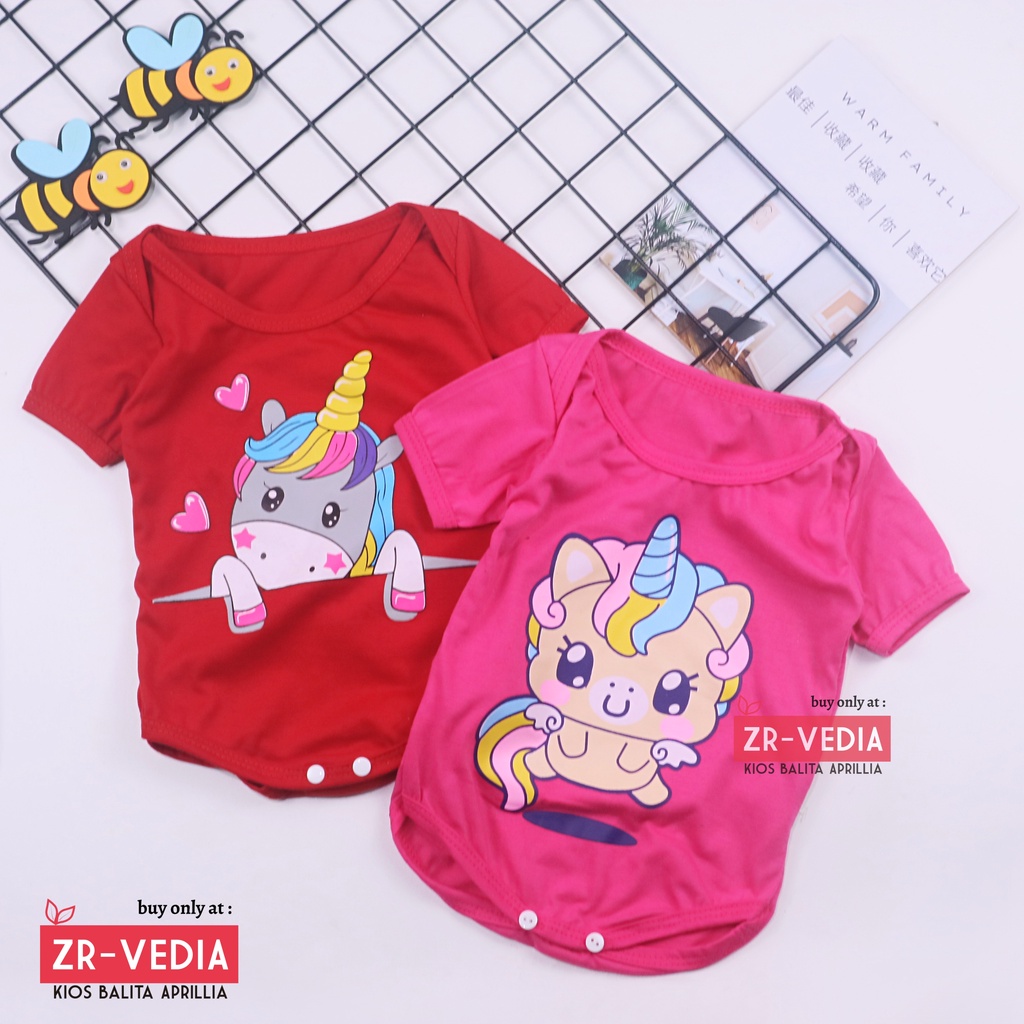 (NEW BORN) Jumper Cattel Bayi Baru Lahir 0-6 Bulan / Jumpsuit Bayi Lengan Pendek Perempuan Baju Karakter Import