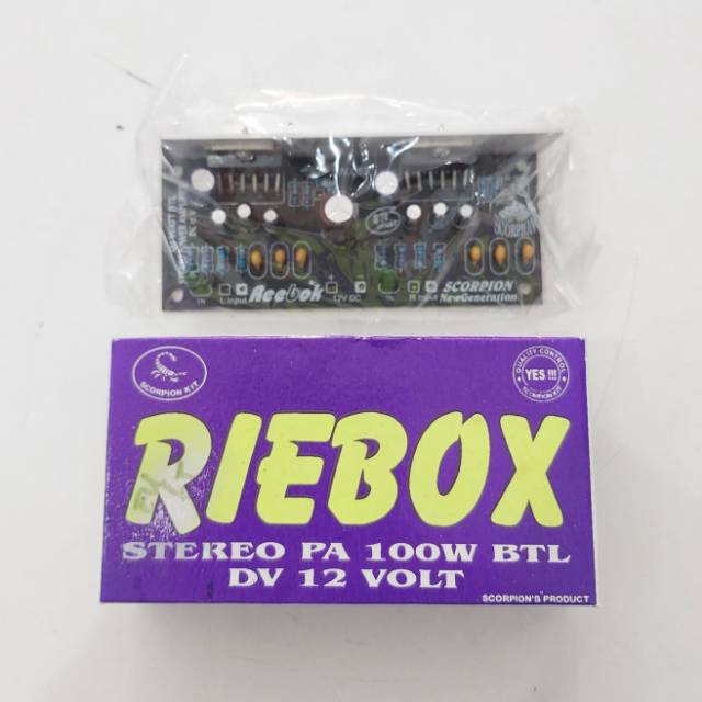 Kit Power Amplifier Stereo RIEBOX 100 Watt DC 12 Volt