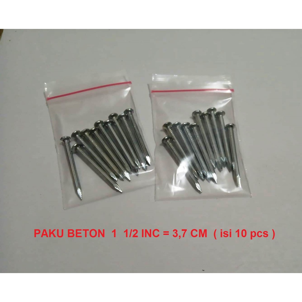 Paku Beton 3,7 cm = 1  1/2 in isi 10 pcs