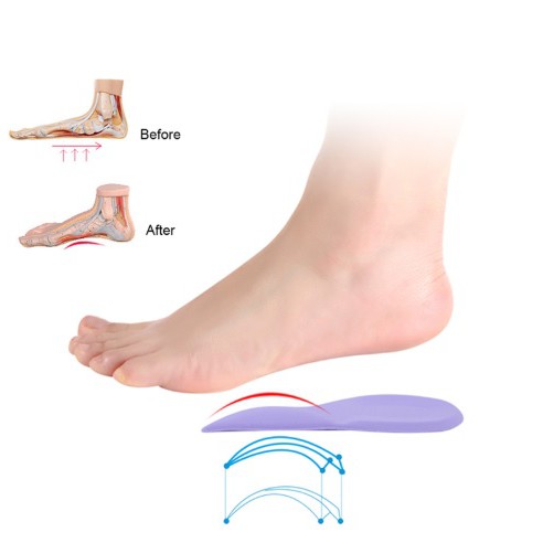 Silicone Insoles Shoe Pads Foot Cushion for Flat Feet - Sol Sepatu