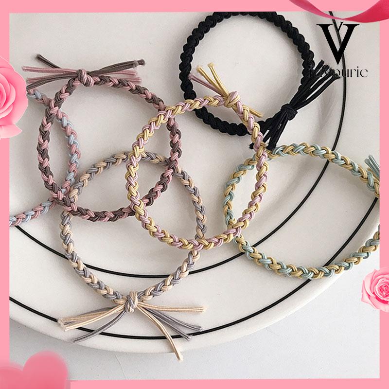 [COD]Temperamen Sederhana Dikepang Karet Gelang Rambut Cincin Kepala Tali Rambut Tali Aksesoris Rambut-FA