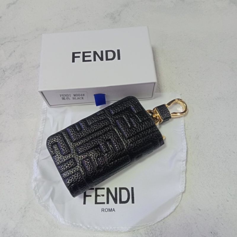 DOMPET GANTUNGAN KUNCI STNK MOBIL DAN MOTOR FENDI BAHAN IMPORT KULIT PREMIUM QUALITY