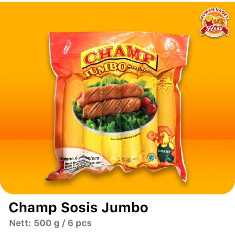 

Champ Sosis Ayam Jumbo 500 gr isi 6 potong