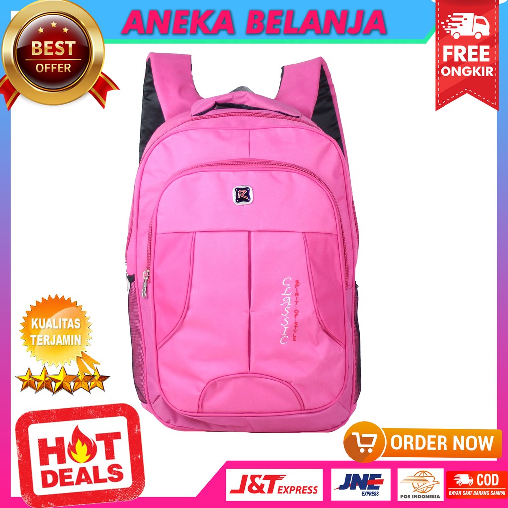 Tas Punggung Polo Backpack SD SMP Cewek Nyaman Bonus Raincover