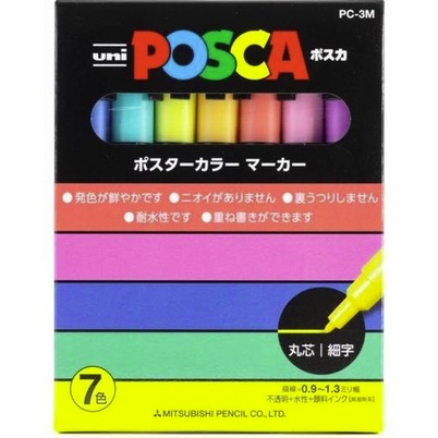 

Uni Posca Paint Marker PC-3M - 7 Pastel Color per SET