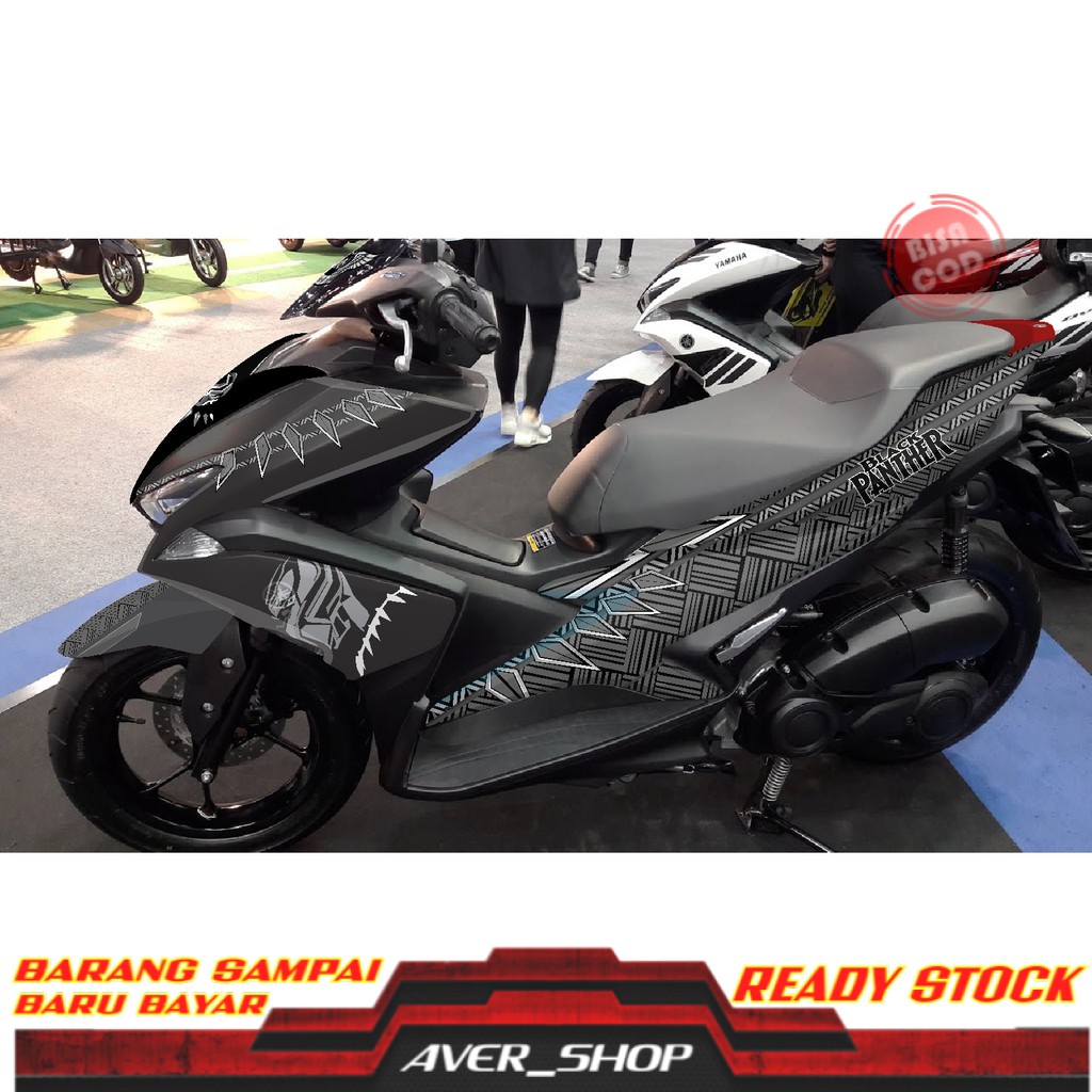 Striping motor aerox 155 full body Decal aerox 155 hitam Stiker variasi motor