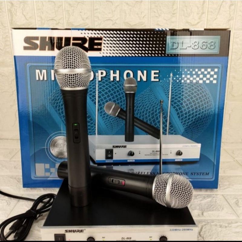 Mic Wireless SHURE DL 868 2 Microphone PEGANG