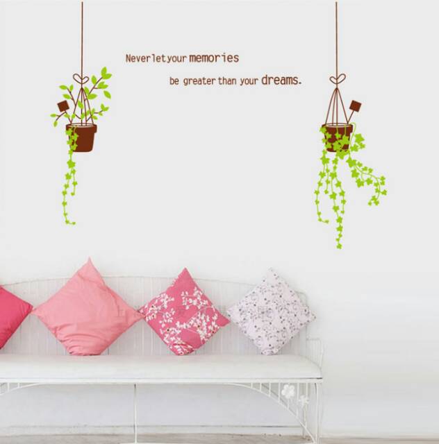 RELIZA WALL STICKER POT GANTUNG HIJAU HANGING DAPUR JM8331 STIKER DINDING WALLSTICKER