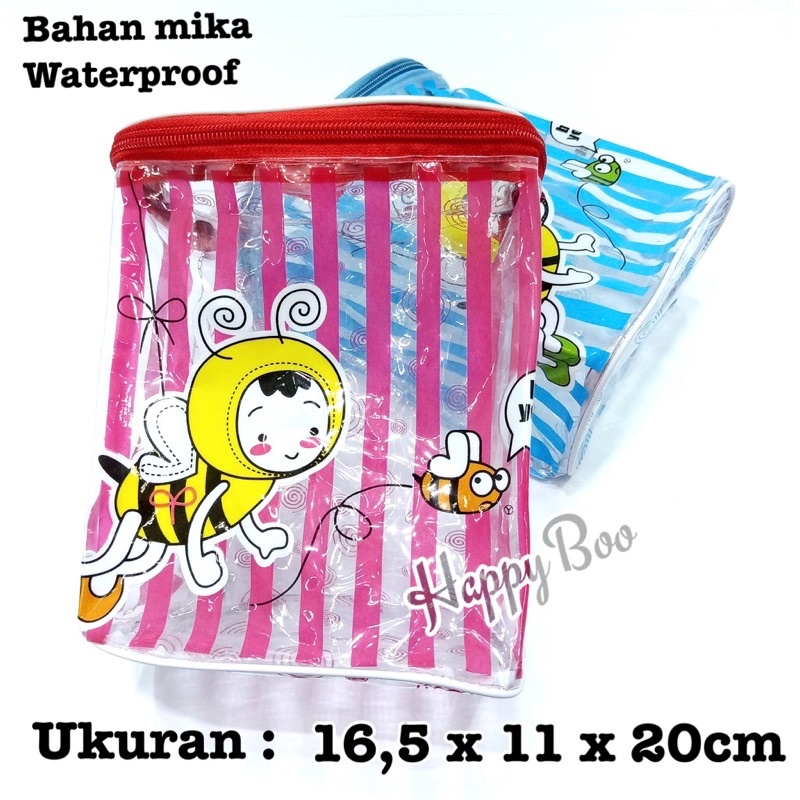 tas komestik make up pouch mika tinggi waterproof tas shampoo panda bee lebah make up bag travel