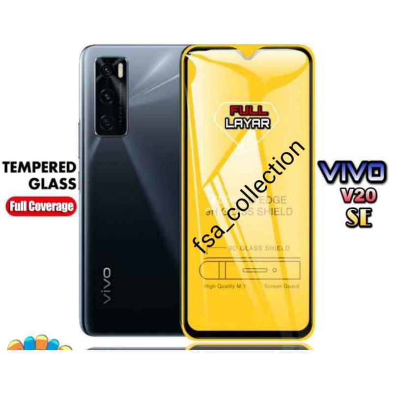 Tempered Glass Vivo V20/V20SE Full Cover Protector Quality Anti Gores/Temper Glass/Tg