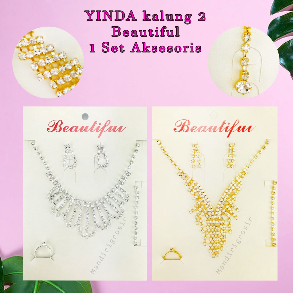 1 Set Aksesoris*YINDA kalung 2 *Beautiful * Aksesoris