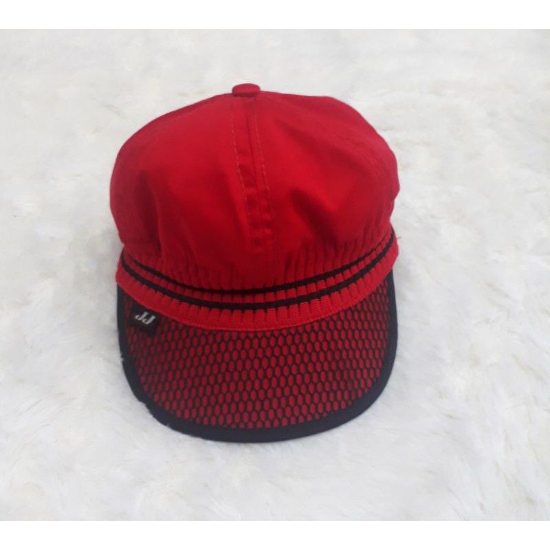 Topi Anak komando jaring JJ size 1th free bordir nama-Merah