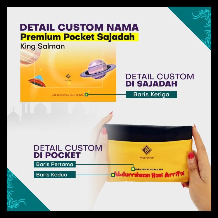 

DISKON COD/FREEONGKIR SAJADAH M POCKET CUSTOM NAMA GIFT HADIAH KADO ULTAH !