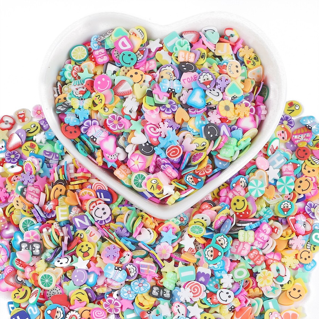 1000Pcs Stiker Polymer Clay Bentuk Bunga Untuk Dekorasi Nail Art