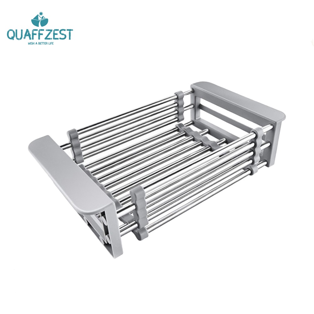 Rak Holder Penyimpanan Buah Sayuran Bahan Stainless Steel Dapat Diperpanjang Untuk Wastafel Dapur