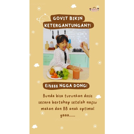 Uk. ± 100ml] BEST SELLER  GOVIT Vitamin Anak Herbal solusi anak GTM Penambah Nafsu