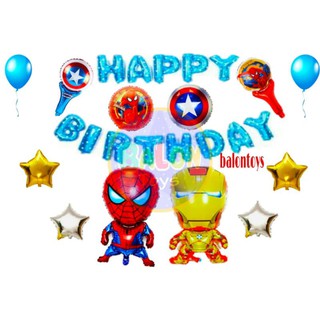 BALONTOYS AVENGERS IRON MAN SPIDERMAN DEKOR ULTAH 