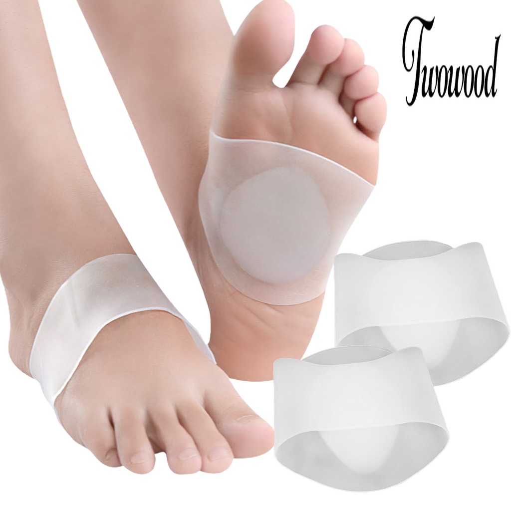 Twowood 1 Pasang Pad / Bantalan Penyangga Telapak Kaki Flat Foot Bahan Silikon Elastis Untuk Ortopedi