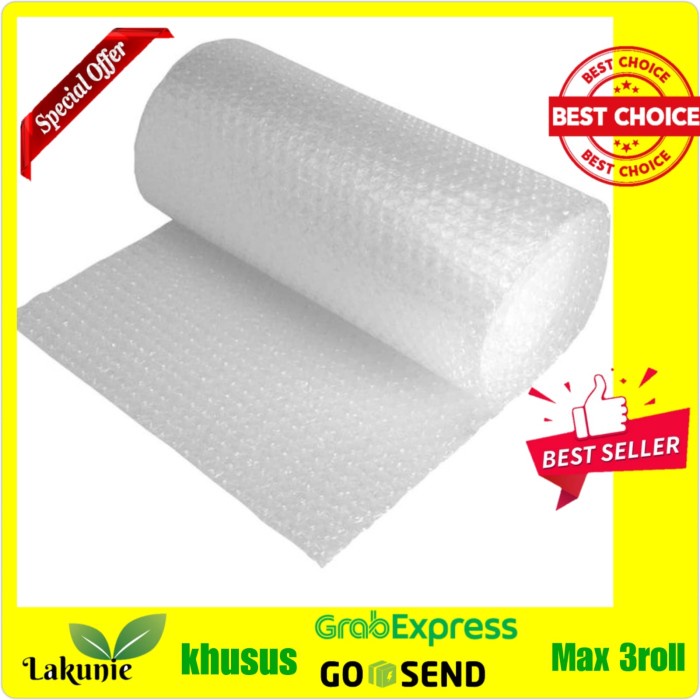 

Ginger- Bubble Wrap Roll Uk 125x5m Premium Tebal Packing Bubble (LK) - Putih, 3kg