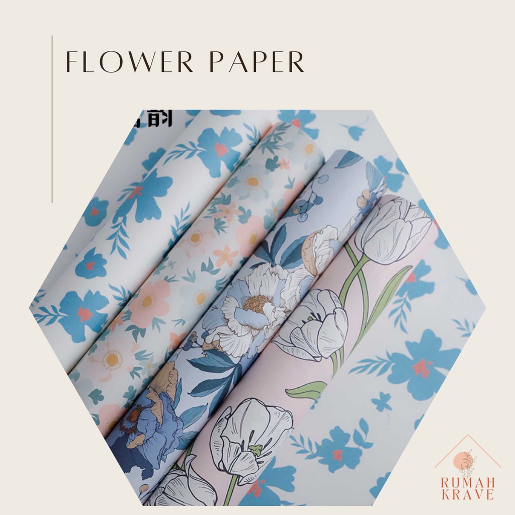 

RUMAH KRAVE - Flower Pattern Wrapping Paper Kertas Buket Bunga Kado