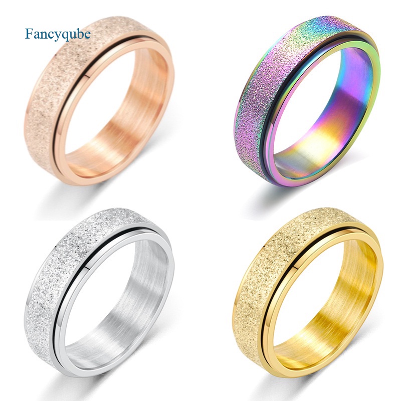 Fancyqube Fancycube Fancycube Cincin Spinner Bahan Stainless Steel Untuk Pria Dan Wanita