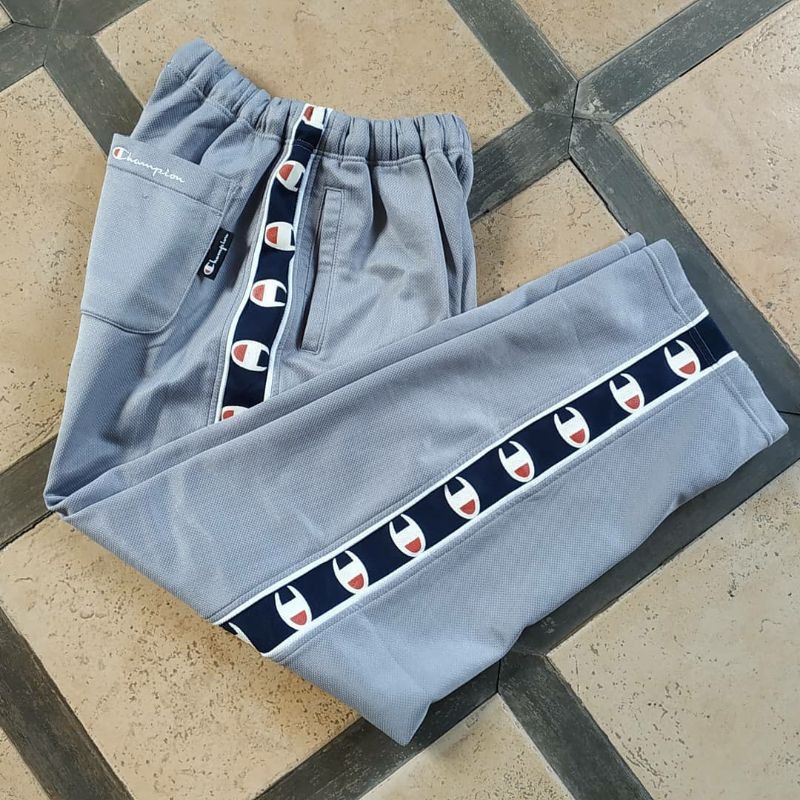 vintage celana jaket hoodie varsity second champion full taped logo