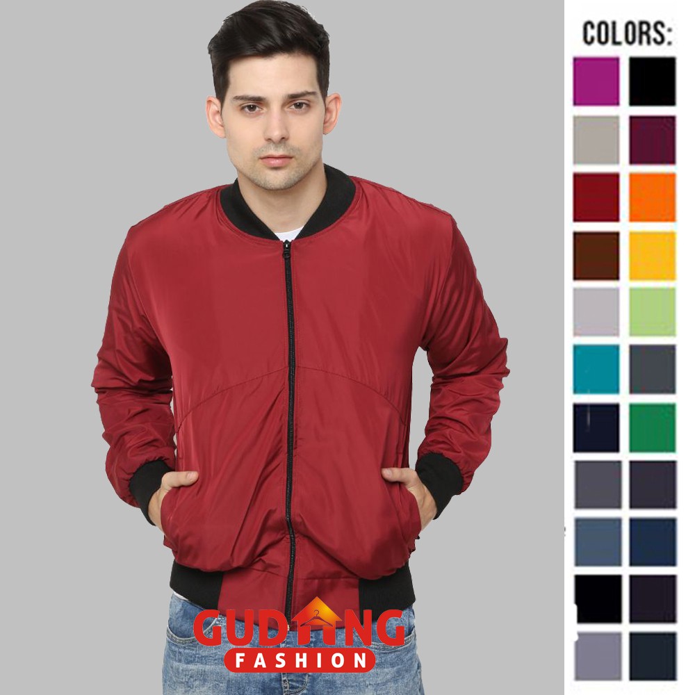 Jaket Parasut Outdoor Pria Kerah Baseball Banyak Pilihan Warna - JAK (COMB)