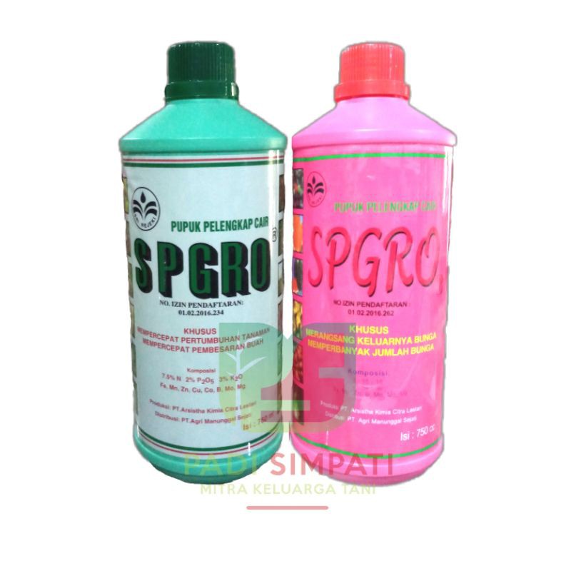 Pupuk Pelengkap Cair SUPERGRO / SPGRO Merah 750 ML / SPGRO HIjau 750 ML