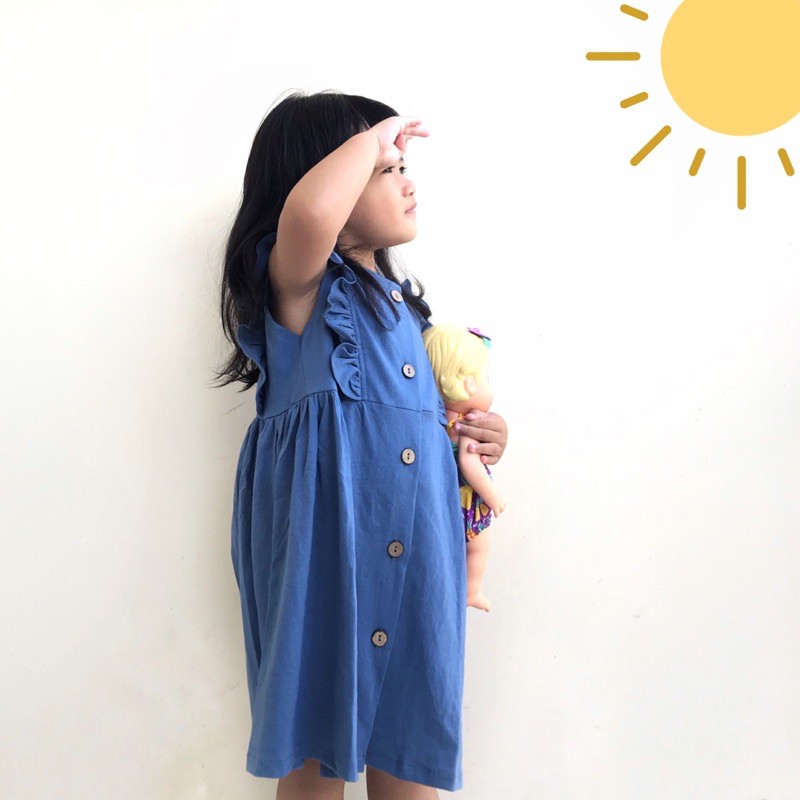 Baju Dress Anak Perempuan Umur 2-5 tahun Adara Bahan Kaos Premium