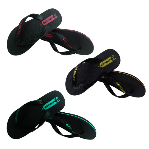 89stories - GROSIR SANDAL ISI 6 Sandal / Sendal Jepit Pria Swallow Black Pearl Hitam (Per 6 Pcs)