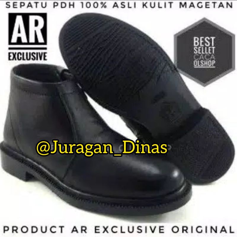 100% ASLI KULIT SEPATU PDH TNI POLRI SATPAM SECURITY SLETING RESLETING HITAM DOVE AR EXCLUSIVE DOP