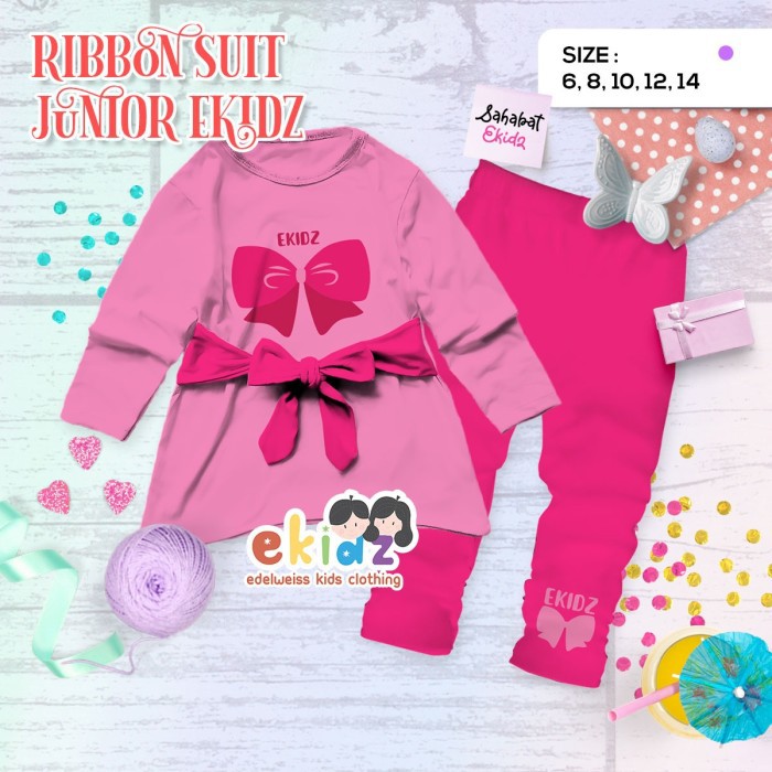 Setelan Anak Perempuan EKidz Ribbon Suit Junior Girl - Ribbon