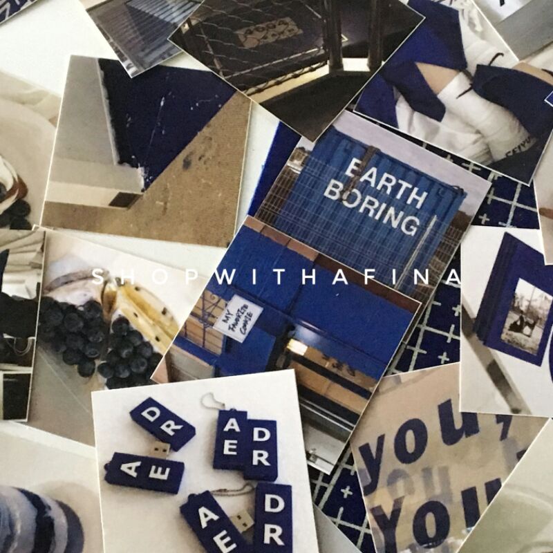 

Sticker Aesthetic | 40 pcs Korean Navy Blue Aesthetic | SHOPWITHAFINA