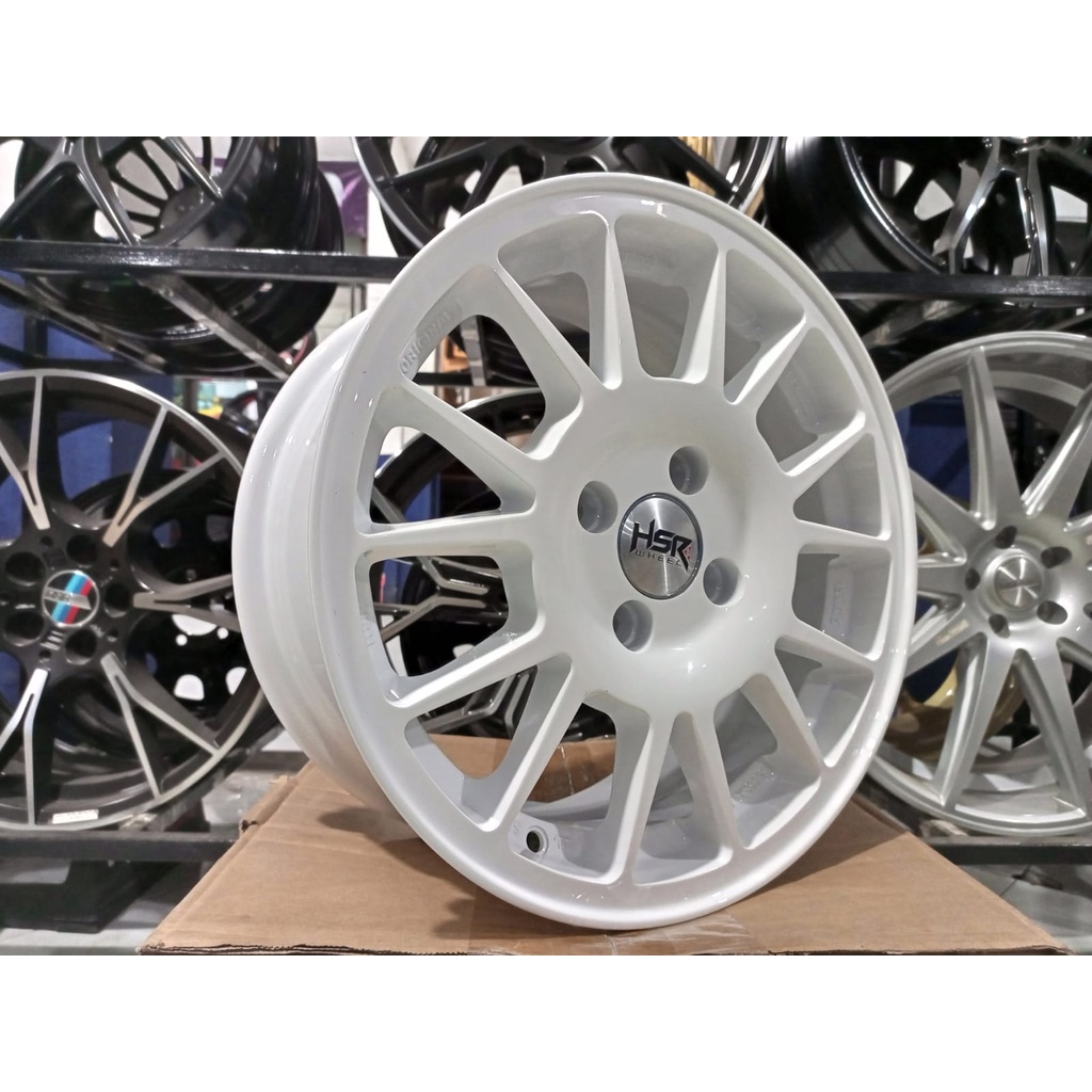 velg mobil racing rally ring 15 warna putih hsr fe02 velg pnp agya brio sigra