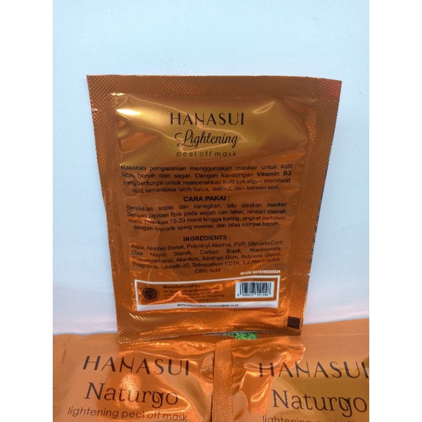 Masker naturgo Hanasui lightening peel off mask // Satuan ( 1 Sachet )