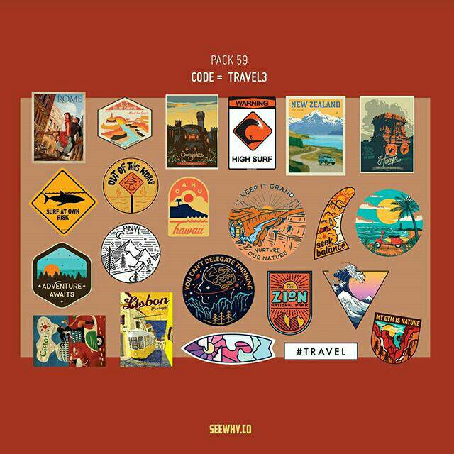 

Travel 3 Tumblr Sticker Pack A5