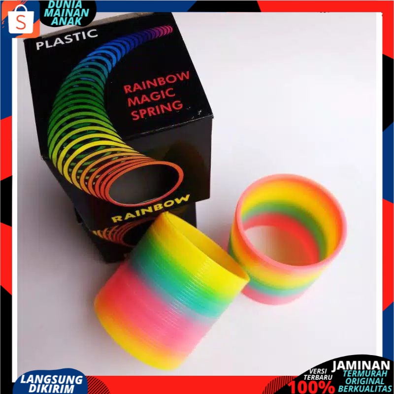 Mainan Anak Magic Spring Diameter 5,5 Mainan Spiral Rainbow Pelangi Plastik Murah Dan Aman