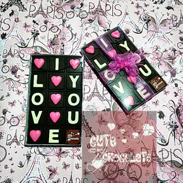 Box Coklat I Love U Bar Hanya Kotak   ( Min. Order 5 Pc)